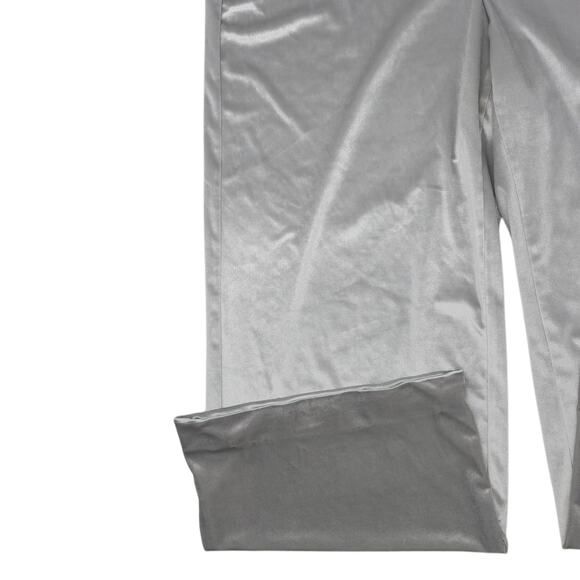 White House Black Market Pants Womens Large Short Gray Wide Leg Velvet Relaxed - Picture 5 of 12